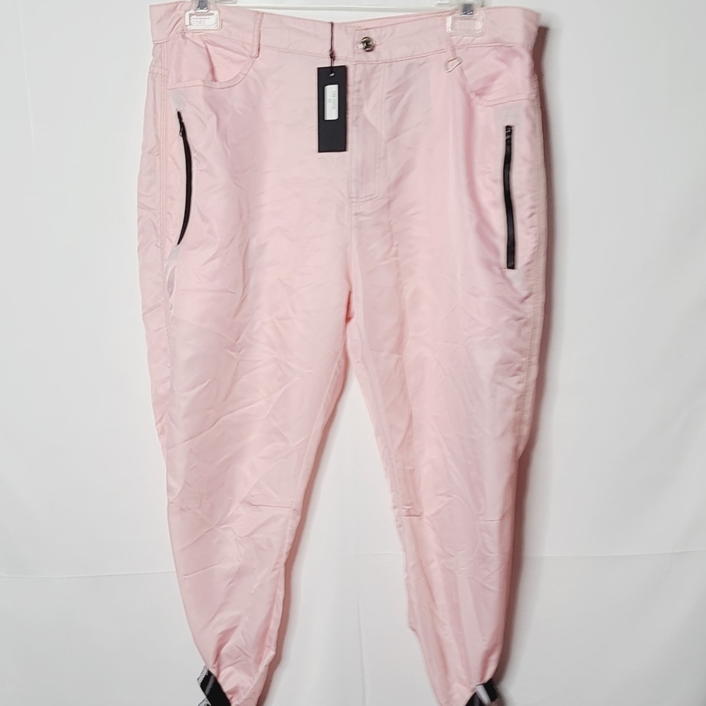 NWT Carman pink cinched ankle straps pants 12